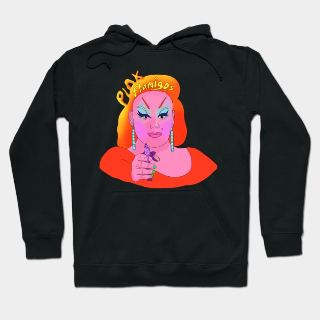 Pink Flamingos Hoodie by SchlockHorror